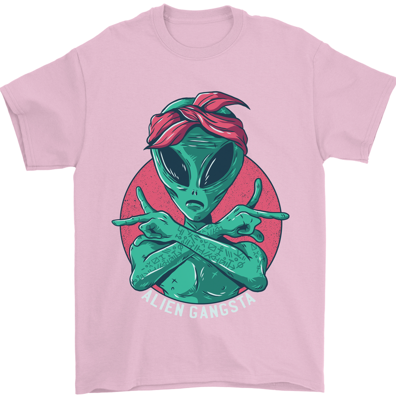 Funny Alien Gangster UFO 2Pac Rap Music Mens T-Shirt Cotton Gildan Light Pink