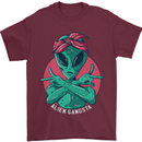 Funny Alien Gangster UFO 2Pac Rap Music Mens T-Shirt Cotton Gildan Maroon