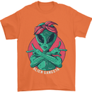 Funny Alien Gangster UFO 2Pac Rap Music Mens T-Shirt Cotton Gildan Orange
