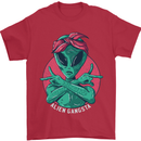 Funny Alien Gangster UFO 2Pac Rap Music Mens T-Shirt Cotton Gildan Red