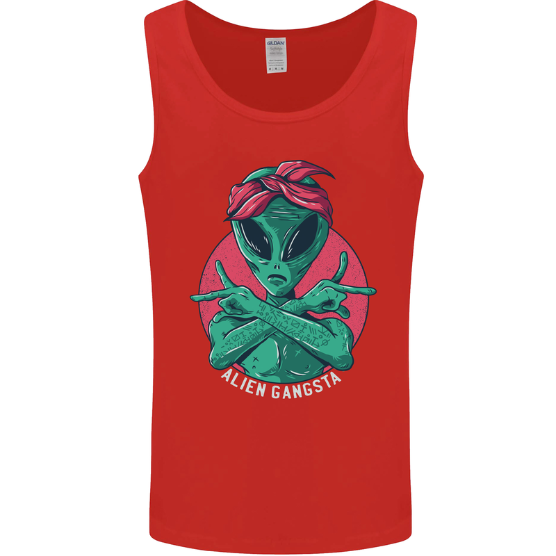 Funny Alien Gangster UFO 2Pac Rap Music Mens Vest Tank Top Red