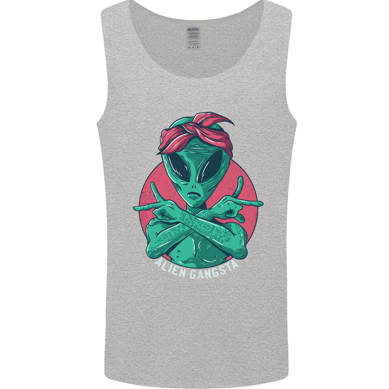 Funny Alien Gangster UFO 2Pac Rap Music Mens Vest Tank Top Sports Grey