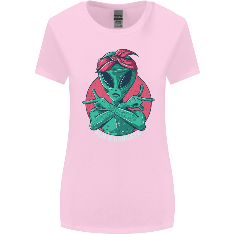 Funny Alien Gangster UFO 2Pac Rap Music Womens Wider Cut T-Shirt Light Pink