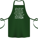 Funny Always Tired Fatigued Exhausted Pigeon Cotton Apron 100% Organic Forest Green