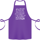 Funny Always Tired Fatigued Exhausted Pigeon Cotton Apron 100% Organic Purple