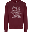 Funny Always Tired Fatigued Exhausted Pigeon Kids Sweatshirt Jumper Maroon