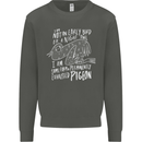 Funny Always Tired Fatigued Exhausted Pigeon Kids Sweatshirt Jumper Storm Grey