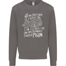 Funny Always Tired Fatigued Exhausted Pigeon Mens Sweatshirt Jumper Charcoal