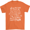 Funny Always Tired Fatigued Exhausted Pigeon Mens T-Shirt 100% Cotton Orange