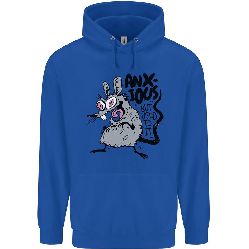 Funny Anxious Rat Anxiety Childrens Kids Hoodie Royal Blue