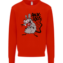 Funny Anxious Rat Anxiety Kids Sweatshirt Jumper Bright Red