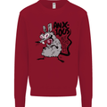 Funny Anxious Rat Anxiety Kids Sweatshirt Jumper Red
