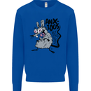 Funny Anxious Rat Anxiety Kids Sweatshirt Jumper Royal Blue