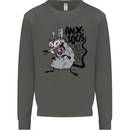 Funny Anxious Rat Anxiety Kids Sweatshirt Jumper Storm Grey