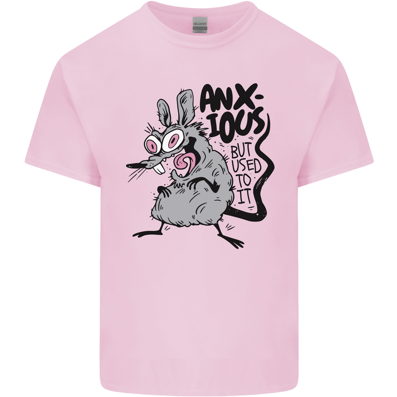Funny Anxious Rat Anxiety Kids T-Shirt Childrens Light Pink