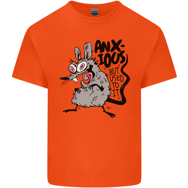 Funny Anxious Rat Anxiety Kids T-Shirt Childrens Orange