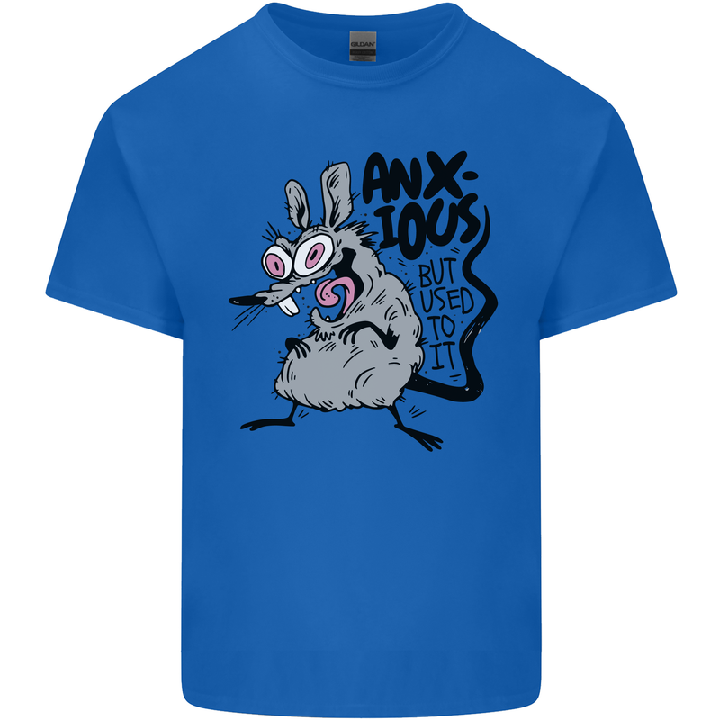 Funny Anxious Rat Anxiety Kids T-Shirt Childrens Royal Blue