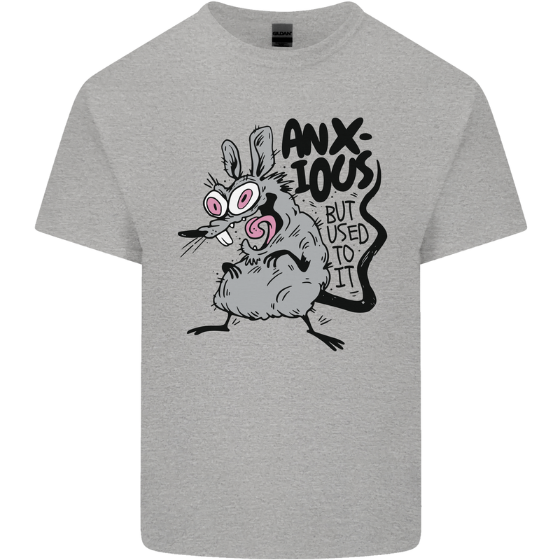 Funny Anxious Rat Anxiety Kids T-Shirt Childrens Sports Grey