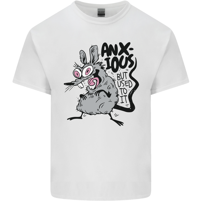Funny Anxious Rat Anxiety Kids T-Shirt Childrens White