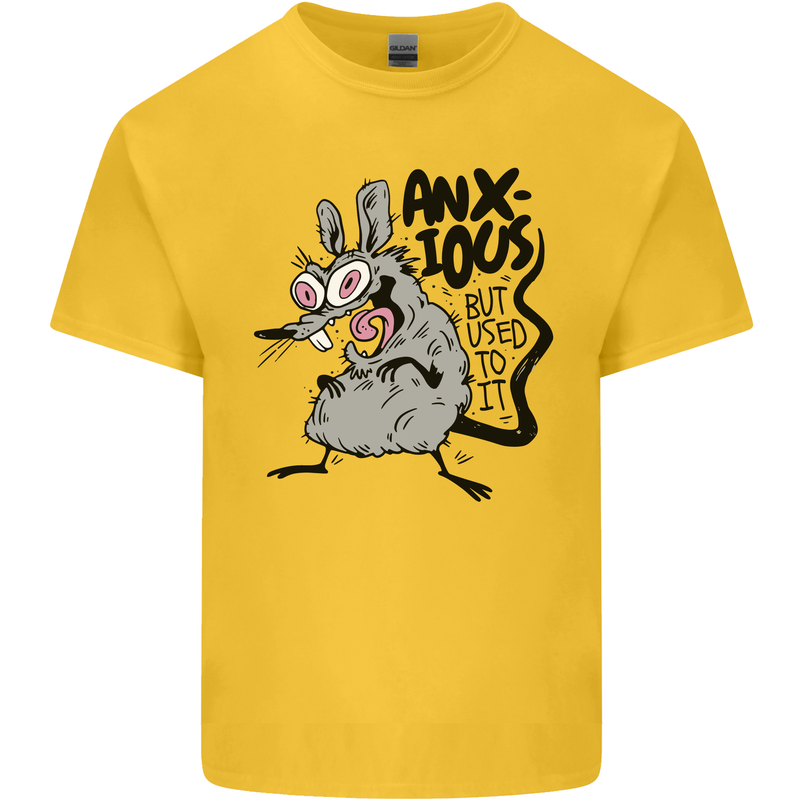 Funny Anxious Rat Anxiety Kids T-Shirt Childrens Yellow