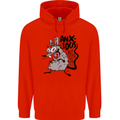 Funny Anxious Rat Anxiety Mens 80% Cotton Hoodie Bright Red