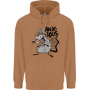 Funny Anxious Rat Anxiety Mens 80% Cotton Hoodie Caramel Latte