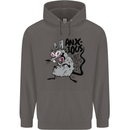 Funny Anxious Rat Anxiety Mens 80% Cotton Hoodie Charcoal