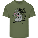 Funny Anxious Rat Anxiety Mens Cotton T-Shirt Tee Top Military Green