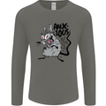Funny Anxious Rat Anxiety Mens Long Sleeve T-Shirt Charcoal