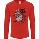 Funny Anxious Rat Anxiety Mens Long Sleeve T-Shirt Red