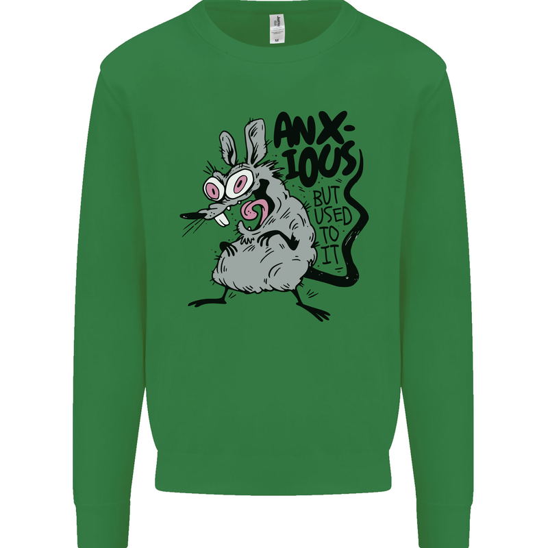 Funny Anxious Rat Anxiety Mens Sweatshirt Jumper Irish Green