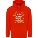 Funny BBQ If Dad Cant Grill It No One Can Childrens Kids Hoodie Bright Red