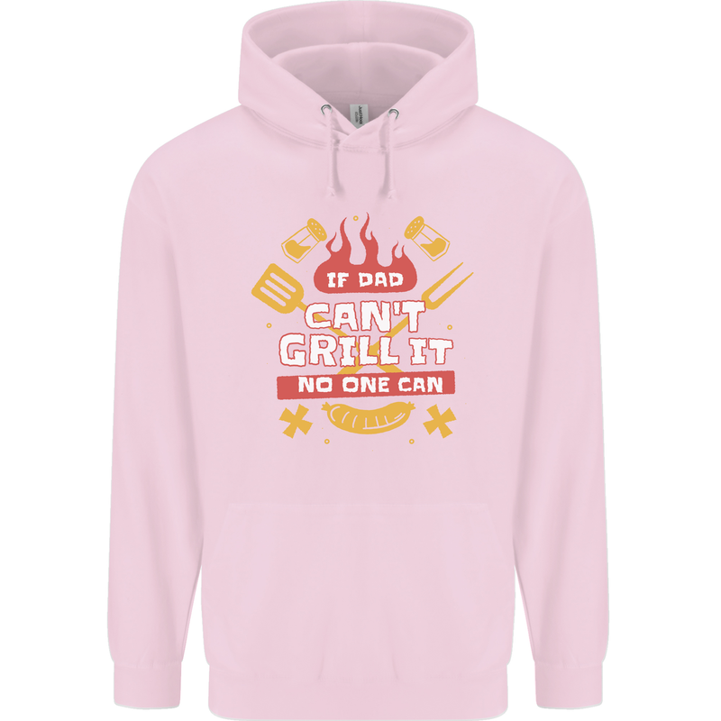 Funny BBQ If Dad Cant Grill It No One Can Childrens Kids Hoodie Light Pink