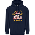 Funny BBQ If Dad Cant Grill It No One Can Childrens Kids Hoodie Navy Blue
