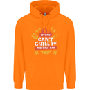 Funny BBQ If Dad Cant Grill It No One Can Childrens Kids Hoodie Orange