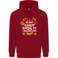 Funny BBQ If Dad Cant Grill It No One Can Childrens Kids Hoodie Red
