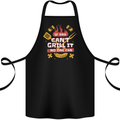 Funny BBQ If Dad Cant Grill It No One Can Cotton Apron 100% Organic Black