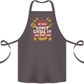 Funny BBQ If Dad Cant Grill It No One Can Cotton Apron 100% Organic Dark Grey