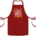 Funny BBQ If Dad Cant Grill It No One Can Cotton Apron 100% Organic Maroon