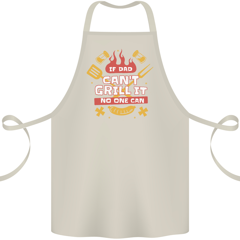 Funny BBQ If Dad Cant Grill It No One Can Cotton Apron 100% Organic Natural