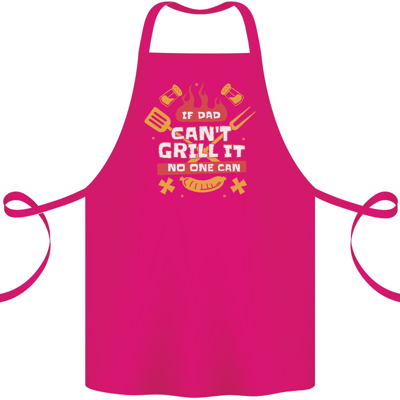 Funny BBQ If Dad Cant Grill It No One Can Cotton Apron 100% Organic Pink