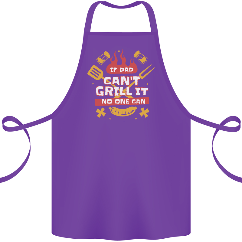 Funny BBQ If Dad Cant Grill It No One Can Cotton Apron 100% Organic Purple