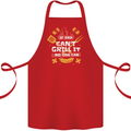 Funny BBQ If Dad Cant Grill It No One Can Cotton Apron 100% Organic Red