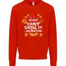 Funny BBQ If Dad Cant Grill It No One Can Kids Sweatshirt Jumper Bright Red