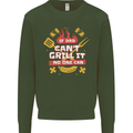 Funny BBQ If Dad Cant Grill It No One Can Kids Sweatshirt Jumper Forest Green