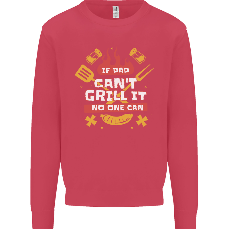 Funny BBQ If Dad Cant Grill It No One Can Kids Sweatshirt Jumper Heliconia