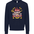 Funny BBQ If Dad Cant Grill It No One Can Kids Sweatshirt Jumper Navy Blue