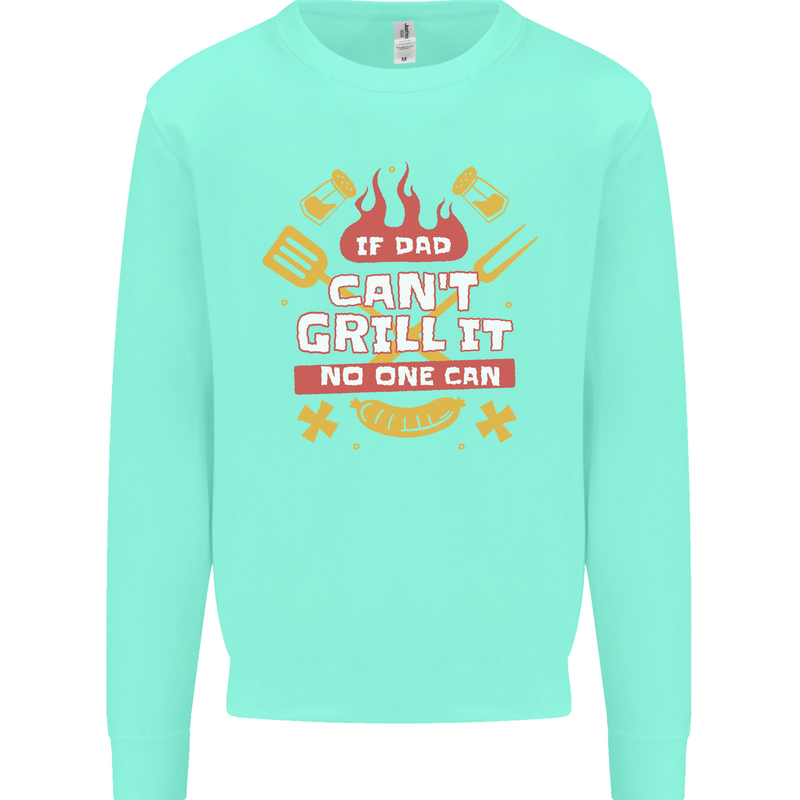 Funny BBQ If Dad Cant Grill It No One Can Kids Sweatshirt Jumper Peppermint