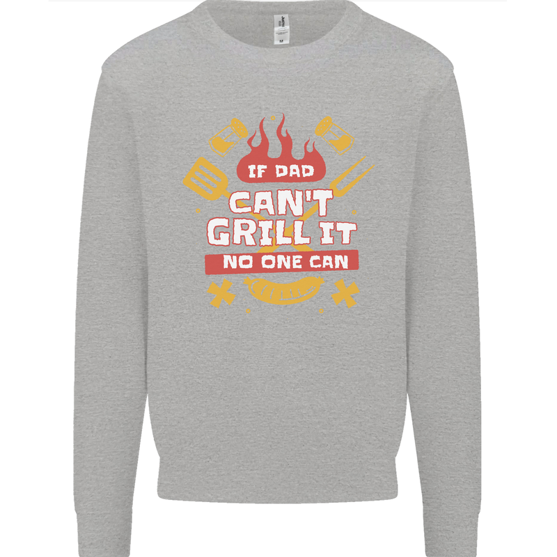 Funny BBQ If Dad Cant Grill It No One Can Kids Sweatshirt Jumper Sports Grey