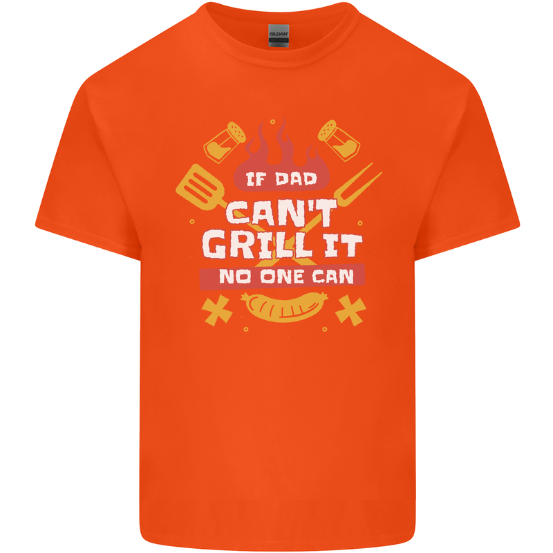 Funny BBQ If Dad Cant Grill It No One Can Kids T-Shirt Childrens Orange